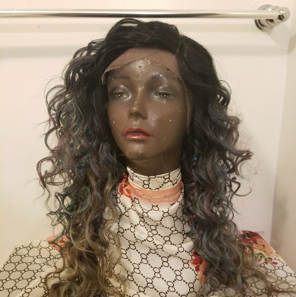 Synthetic lace front wig